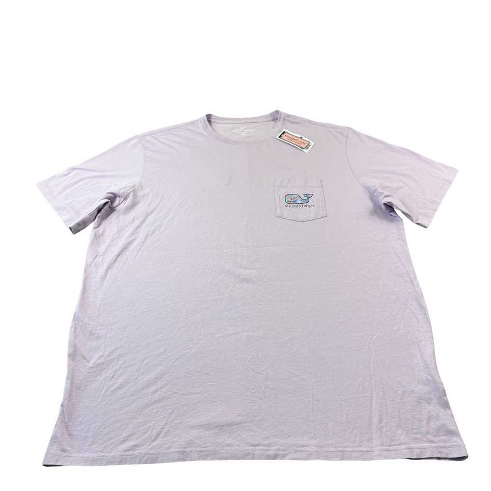 Vineyard Vines Mens Purple Crab Shell Whale Graphic Pocket T Shirt 2XL 1V018112